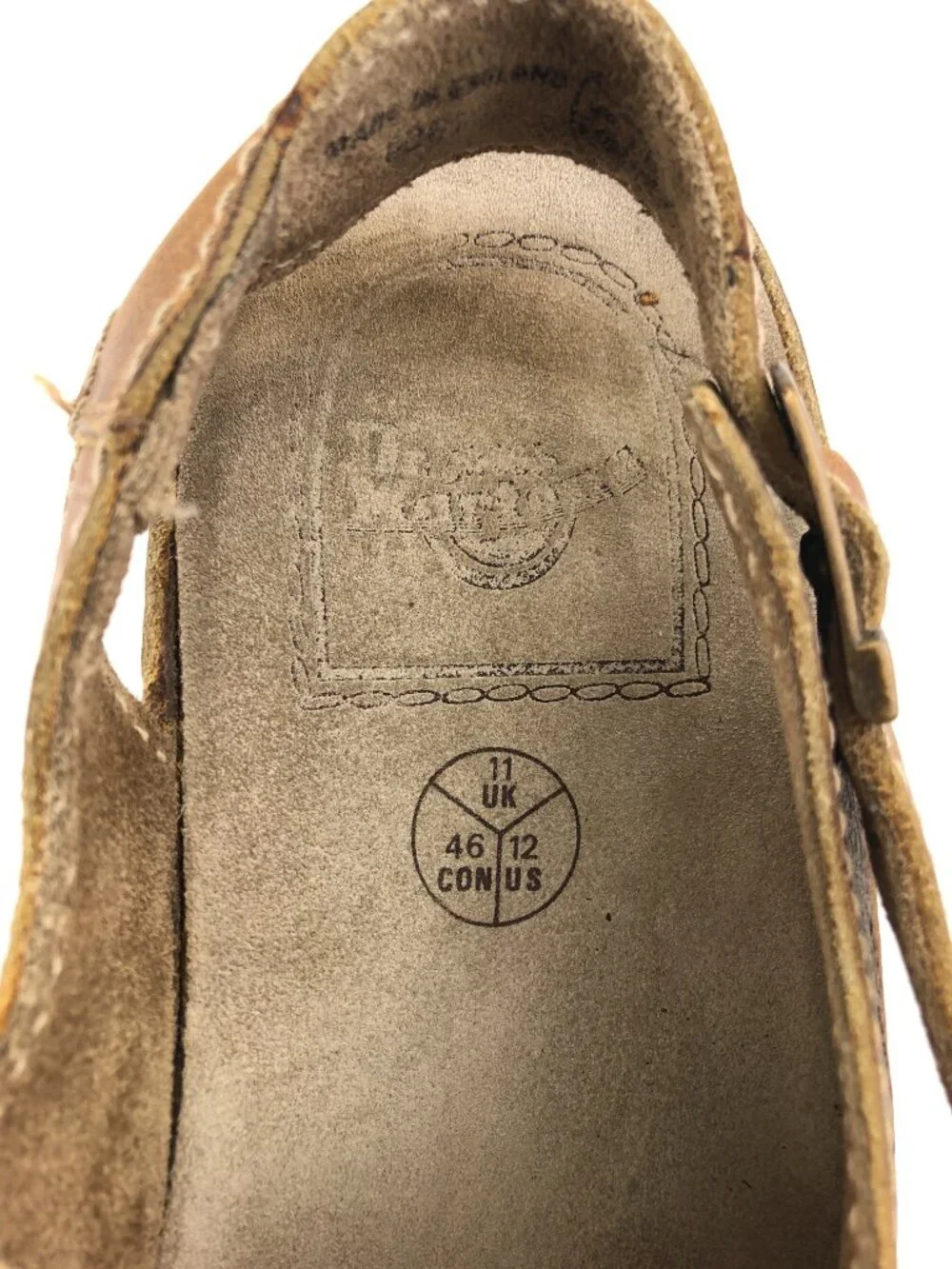 Dr. Martens MIE Y2K Brown Leather Platform Sandals 12
